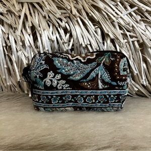 Vintage VERA BRADLEY Java Blue 2006 Medium Zip Cosmetic Case Purple Paisley Y2K